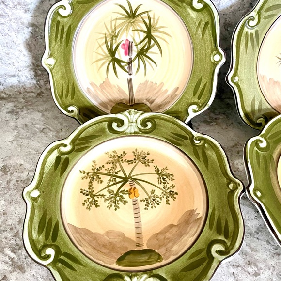 Set of four tropical dessert plates - Picture 3 of 4